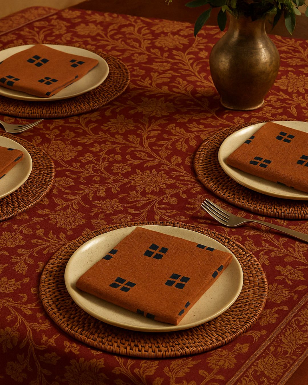 Bandhni Brown Cloth Napkins