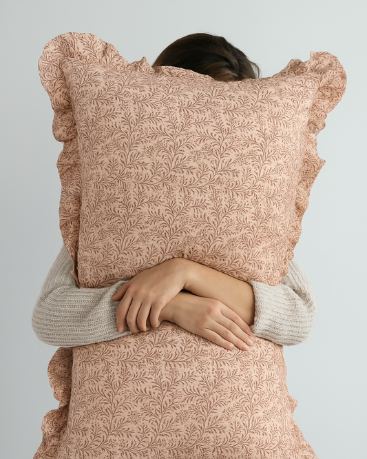 Ellie Peach – Jaal Handblock Cotton Pillow
