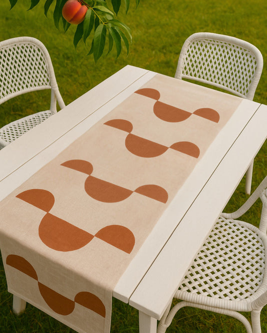 The Peaches & Creme Linen Table Runner
