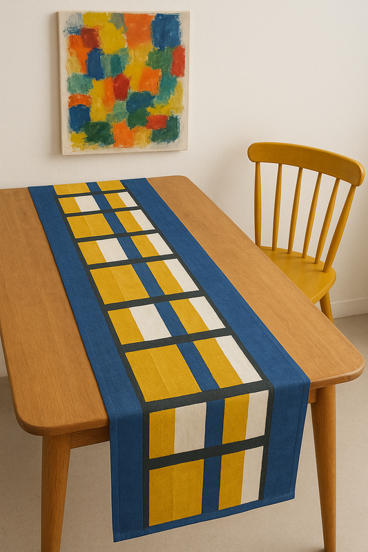 Kirei Handblock Linen Table Runner